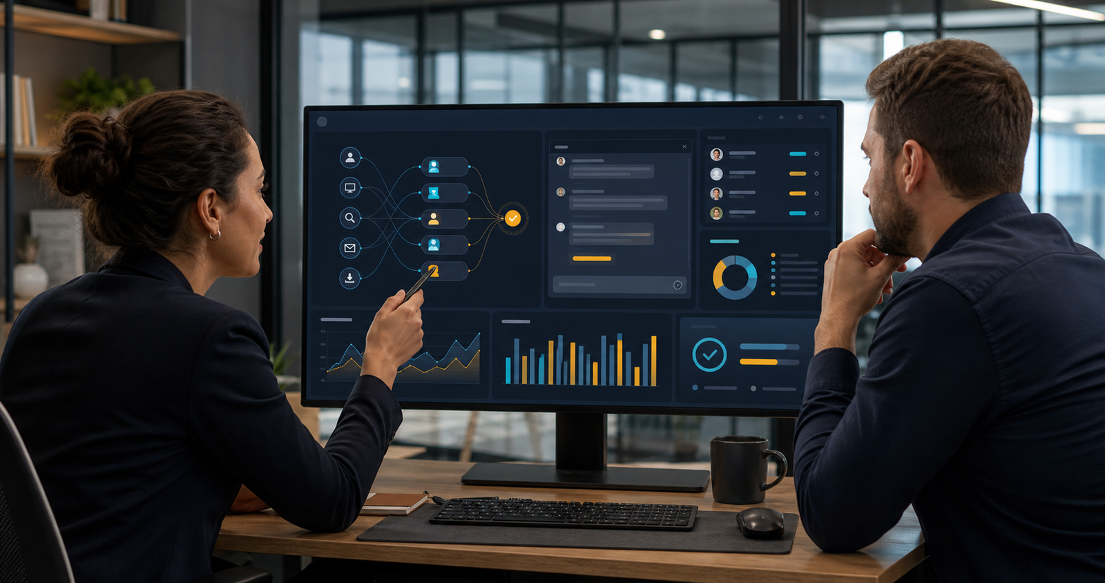 Cybersecurity SaaS sales and demand-generation team reviewing an AI inbound lead qualification workflow